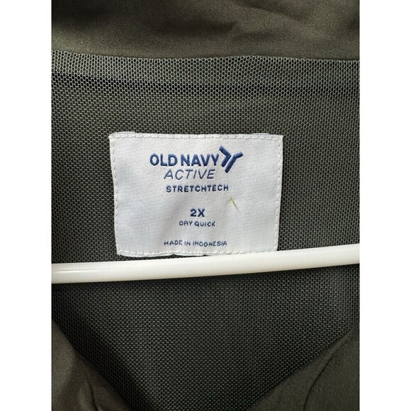 Old Navy Rain Jacket Womens 2X Green Full Zip Mock Neck Mesh Lining Windbreaker - Picture 2 of 11